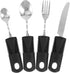 Weighted Utensils for Hand Tremors - Angled Adaptive 4Pcs Self Eating Curved Cutlery Set