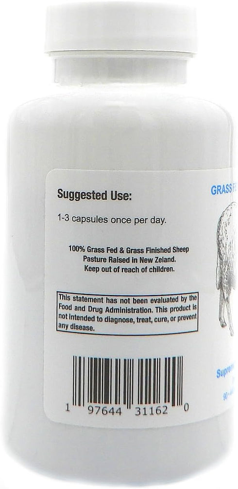 Supreme Nutrition Sheep Testicle - 100% Grass Fed and Finished in New Zealand, 90 Capsules of Pure Ovine Testicle