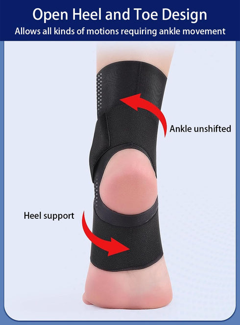 Ankle Braces for Women Men, 2 pcs Compression Sleeve Plantar Fasciitis Brace with Arch Support Socks (Black, XX-Large)