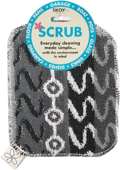Skoy Scrub: 4-pack Reusable Non-Scratching Dish Scrubber for Kitchen and Household Cleaning, Dishwasher Safe