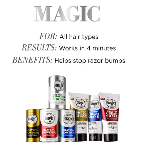 SoftSheen-Carson Magic Razorless Shaving Cream for Men, 6 oz, Hair Removal Cream