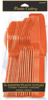 Orange Peel Assorted Plastic Cutlery Set, 24 Count, Durable & Eco-Friendly Party Supplies for Celebrations