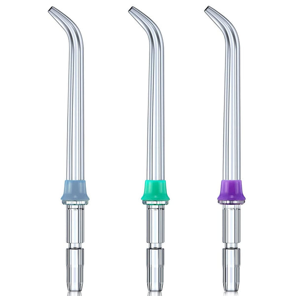 3 Pcs Replacement Heads for Waterpik Water Flossers, Tips for Other Brand Oral Irrigators (Blue Purple Green)