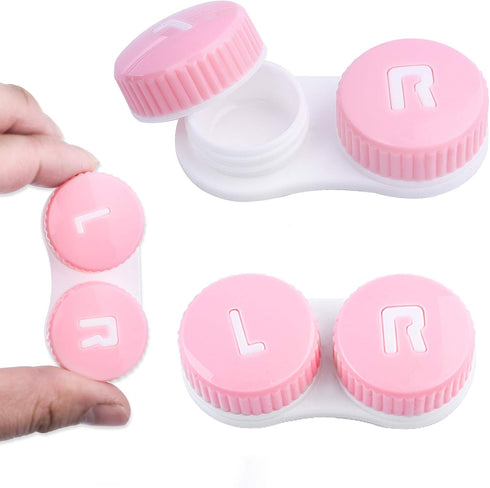 Contact Lens Case Portable Travel Box with Mirror, Tweezers, Remover Tool & Solution Bottle