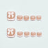 Square Fake Toenails Glossy French Press on Toenails - Nude Pink Short Acrylic False Toes Nails with 5D Bow Designs, 24