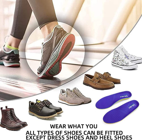 VALSOLE Heavy Duty Support Pain Relief Orthotics - 220+ lbs High Arch Insoles for Men Women, Flat Feet Support