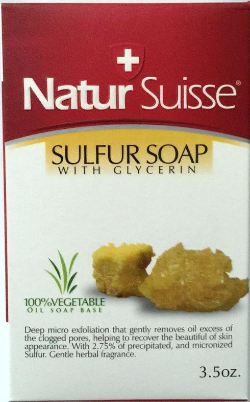 Natur Suisse Jabon De Azufre Sulfur Soap, 3.5 oz. with Glycerin