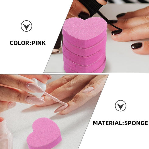 Ipetboom 100pcs Heart Shape Nail File Strips - Mini Buffer Block File for Toenails & Fingernails