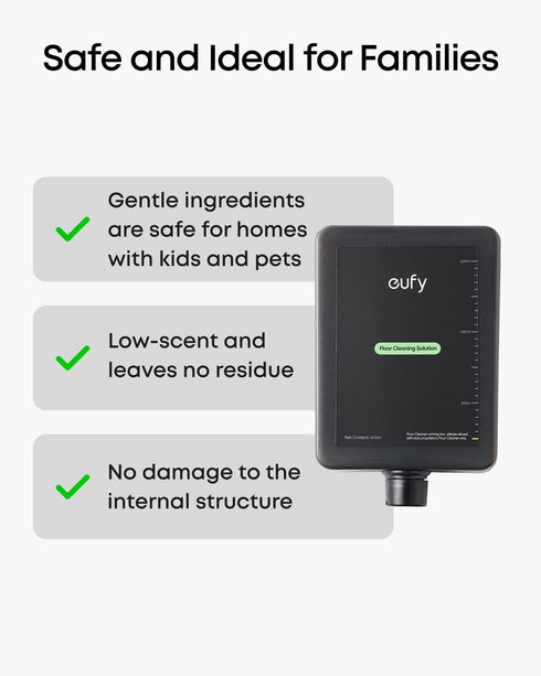 S2, 1 eufy Official Hard Floor Cleaner Accessories for Omni Gentle Ingredients, Low-scent, Suitable for Various