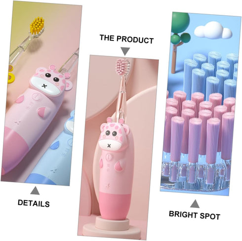 Set GALPADA Boy Girl's Sonic Electric Toothbrush Non-Slip Handle Cartoon Design Soft Bristles for Gentle Cleaning