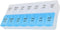 7 Day Weekly Pill Organizer, ShysTech Large Pill Case for Pills/Vitamins (Blue/White)