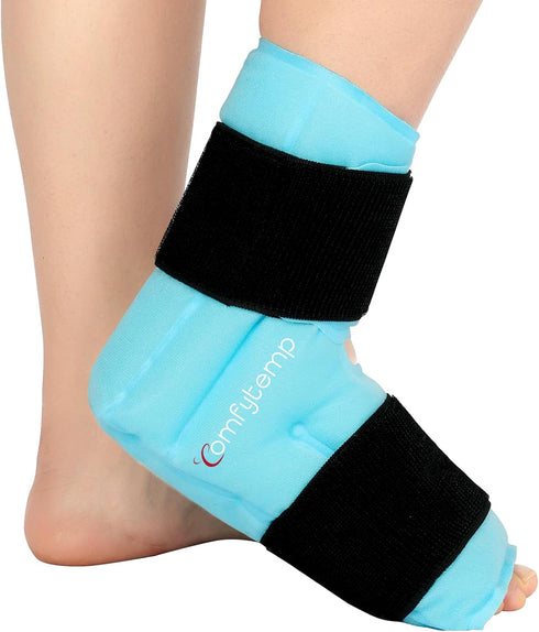 Comfytemp Large Ankle Foot Ice Pack Wrap, FSA HSA Eligible for Plantar Fasciitis Relief, Hot & Cold Therapy
