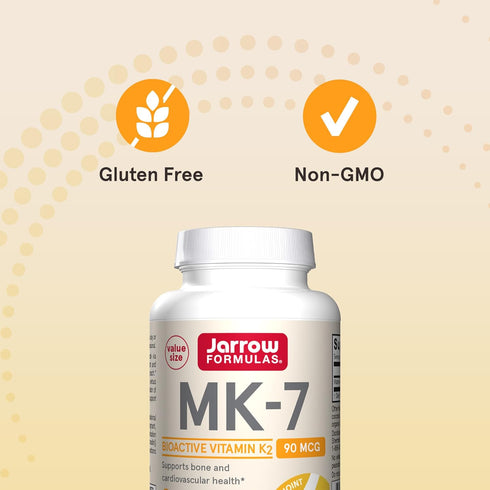 MK-7 90 K2-120 K2 MK-7 Jarrow Formulas mcg - Bioactive Form of Vitamin Servings (Softgels) - for Bone & Cardiovascular