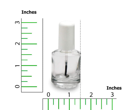 Karlash Premium Empty Polish Bottle, Clear + Brush + Mixing Ball + White Cap, 0.5 Oz (2 Piece)