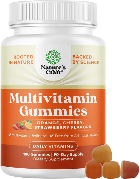 Potent Daily Multivitamin Gummies for Adults - Wellness Blend of Vitamin D