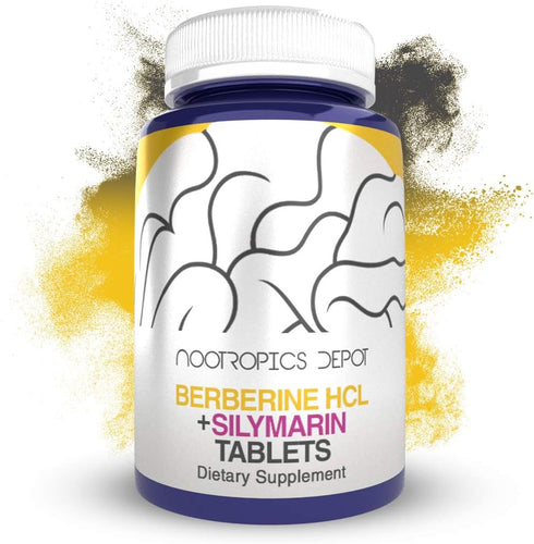 Nootropics Depot Berberine HCL + Silymarin Capsules | 60 Count | 500mg + 90mg | Supports Metabolic, Cellular Function