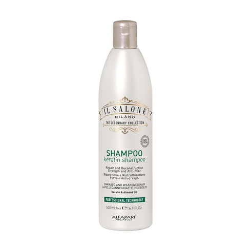 Il Salone Milano Professional Keratin Shampoo for Damaged Hair, 500 ml, Made with Almond Oil & Vitamin E