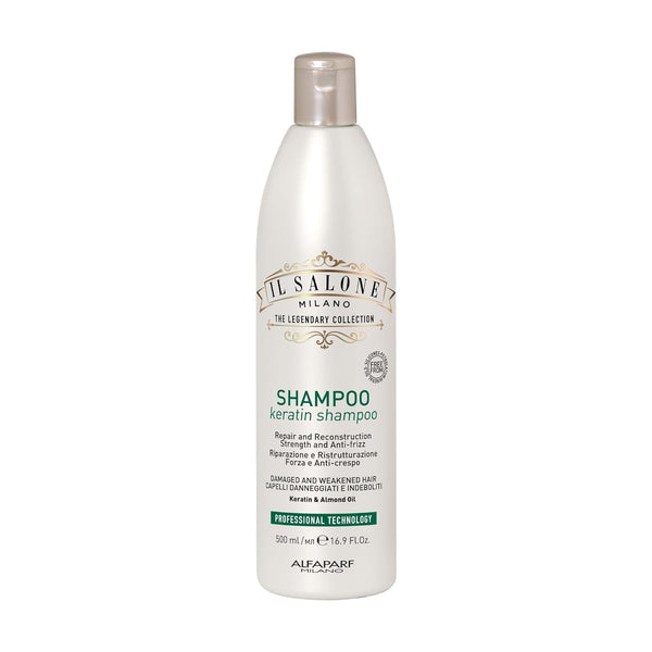 Il Salone Milano Professional Keratin Shampoo for Damaged Hair, 500 ml, Made with Almond Oil & Vitamin E
