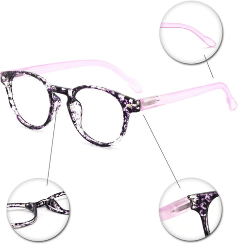 OCCI CHIARI Lightweight Designer Acetate Frame Reading Glasses for Women - Purple, 2.25