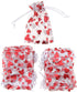 100pcs Love Heart Gift Bags, Drawstring Candy Bags for Jewelry Packaging, Wedding Gift Pouch for Parties