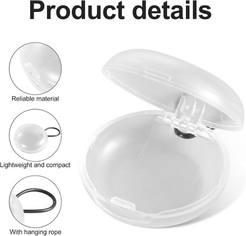 Mini Portable Earplug Case with Lanyard, 2pcs Ear Plug Carrying Cases, Small Storage Box for Travel, Transparent