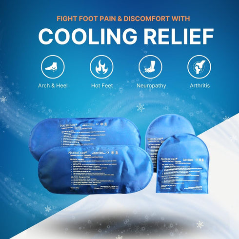 NatraCure Replacement Gel Packs for Cold Therapy Socks, 4-Piece Set, Reusable Compresses for Injuries