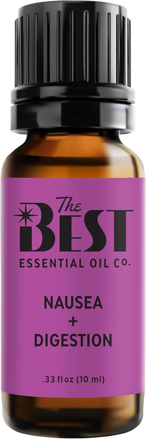 The Best Nausea + Digestion Essential Oil Blend, 10 ml - 100% Pure & Natural for Aromatherapy, Diffuser, Spa