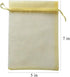 50pcs Gold Organza Sheer Fabric Gifts Wrap Bags, Reusable Drawstring Pouch for Baby Shower Favor, Craft Business