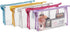 10 Pack Clear Zipper Cosmetic Bags for Makeup, Travel Size Toiletries (5 Colors, 9.6 x 2 x 5.5 In)