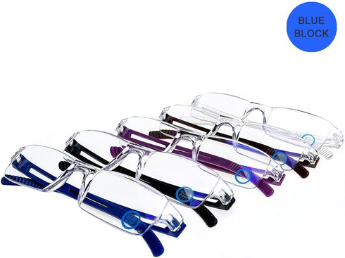 DOOViC 5 Pack One-Piece Design Reading Glasses, Lightweight Comfortable Blue Light Blocking