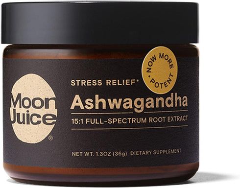 Moon Juice Ashwagandha Organic Root Powder Extract - 72 Servings Natural Stress Relief, Focus & Mood Support, Vegan