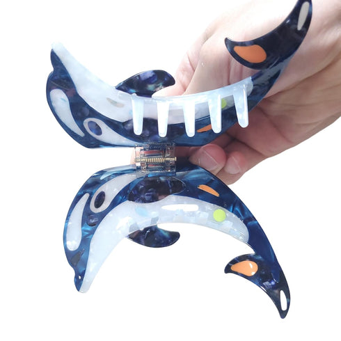 Novelty Ocean Dolphin Hair Clips, Big Claw Clips for Girls, Cellulose Acetate Hair Accessories