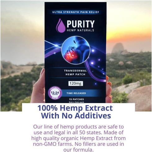 Hemp Patch 15 ct. (120mg) Lasts 24 Hours - Convenient & Discreet for Use Anywhere on Any Part of The Body