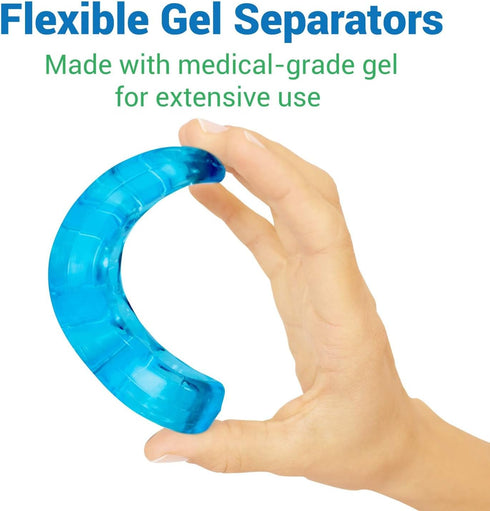ViveSole Toe Separators for Men & Women Small (2 Pairs) - Silicone Gel Spreaders for Plantar Fasciitis, Bunions