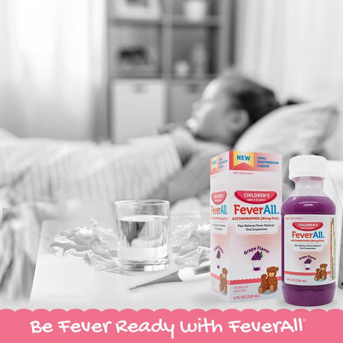 Feverall Liquid Oral Children Fever Reducer/Pain Reliever, 4 oz., Grape