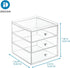 InterDesign Clarity Cosmetic Vanity Cabinet, 3 Drawer Clear Organizer for Makeup & Beauty Products
