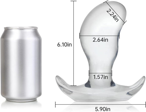 Soft Anal Plugs with Safety Base, Transparent Flexible Butt Plug Prostate Massage G-spot Stimulation Trainer with Round