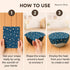Reusable Beeswax Food Wraps 9-Pack, Organic Eco-Friendly Sustainable Plastic-Free for Sandwiches, Bread, Produce &