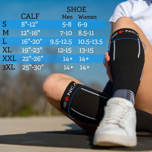 Protection1 20-30 mmhg NEENCA Compression Socks, Medical Athletic Calf Socks for Injury Recovery & Pain Relief, Sports