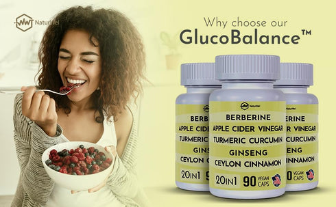 Ceylon Cinnamon Ginseng Berberine Turmeric Apple Cider Vinegar Chromium Zinc N-Acetyl Cysteine 20 in 1, 90 Capsules