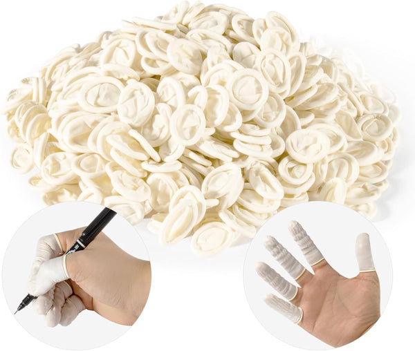 280PCS Small Finger Cots - Disposable Finger Gloves Rubber Protectors for Beauty Nail Art Tattoo Industrial (White)