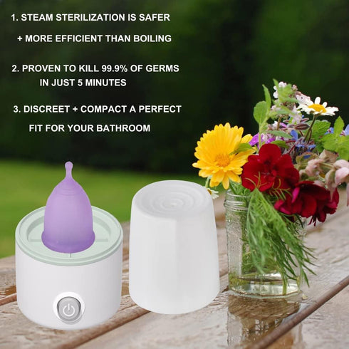 Mottery 99.9% 8 Menstrual Cups Steamer Machine High Temperature Wash Your Cup Dirty Minutes (Model Five)