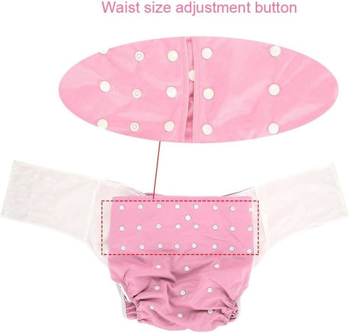 Reusable Adult Diaper, Washable Pocket Nappy Cover, Adjustable Breathable Cloth Diaper