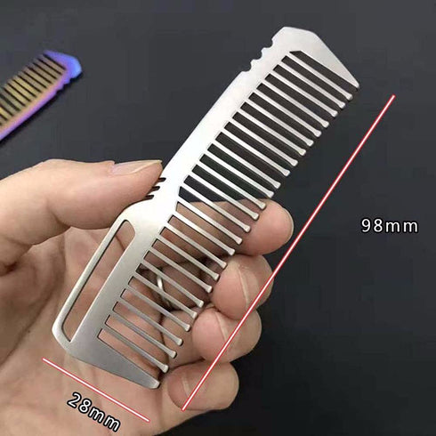 Hair Combs Portable EDC Gear Combs, Camping Outdoor Tools Titanium Accessories Pocket Comb for Men Women