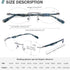 AQWANO Rimless Computer Reading Glasses Blue Light Blocking UV400 Protect Clear Lens Ladies Frame 2.5