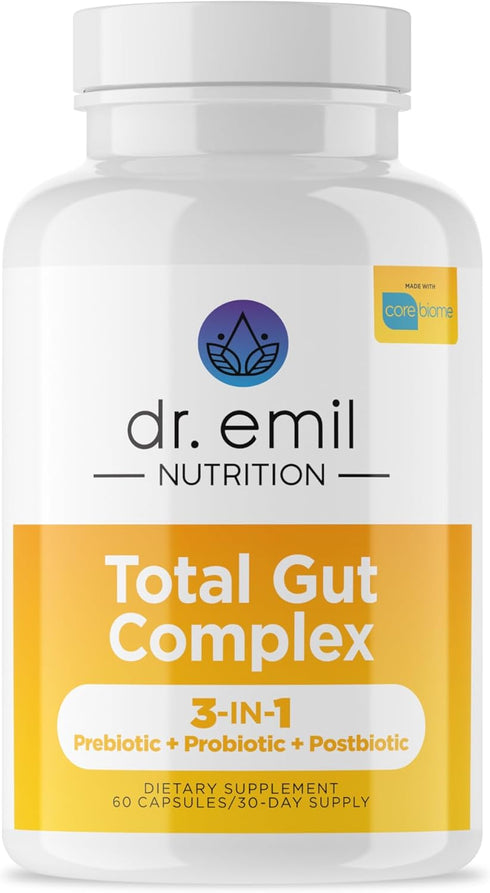 DR. EMIL NUTRITION Total Gut Health Complex - Prebiotic + Probiotic + Postbiotic for Digestive Health