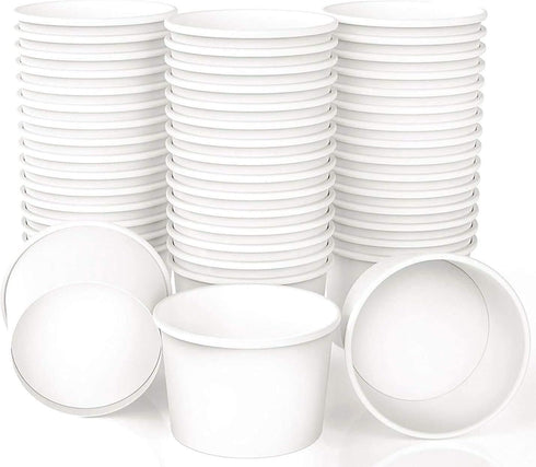 Sheriffdrink Frozen Frozen Pack 100 Ice Cream Paper Cups Yogurt Cup White Dessert Bowls Dessert Supplies