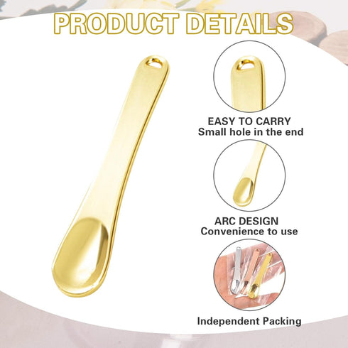 3 Pack Metal Cosmetic Spatulas,Mini Makeup Spoon,Eye Cream Applicator,Facial Cream Mask Scoop Tool,Beauty Spatulas for Facial Cosmetic Face Mask(Gold, Silver, Rose Gold)