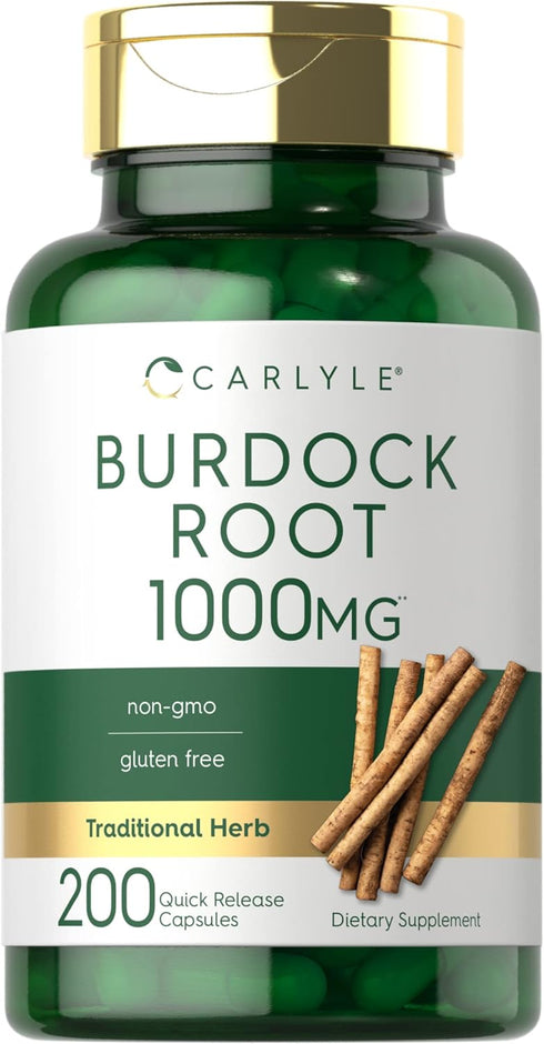 Carlyle Burdock Root | 1000 mg | 200 Non-GMO Capsules | Traditional Herb Supplement