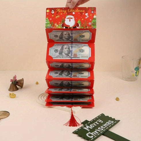 QHUDLV Holder,10 Christmas Surprise Money Holder - Christmas Money or Gift Card Slots Surprise Xmas Gift Card Holde r